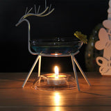Deer Transparent Glass Incense Burners Sweet Lamp Large Capacity Essential Oil Fragrance Furnace Scented Candle