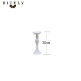 Metal Candle Holders Stand Gold Silver Flowers Vase artificial silk Rose Flower ball Centerpieces Candelabra Wedding Decoration