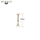 Metal Candle Holders Stand Gold Silver Flowers Vase artificial silk Rose Flower ball Centerpieces Candelabra Wedding Decoration