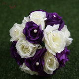 Metal Candle Holders Stand Gold Silver Flowers Vase artificial silk Rose Flower ball Centerpieces Candelabra Wedding Decoration