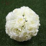 Metal Candle Holders Stand Gold Silver Flowers Vase artificial silk Rose Flower ball Centerpieces Candelabra Wedding Decoration
