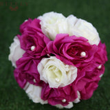 Metal Candle Holders Stand Gold Silver Flowers Vase artificial silk Rose Flower ball Centerpieces Candelabra Wedding Decoration