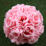 Metal Candle Holders Stand Gold Silver Flowers Vase artificial silk Rose Flower ball Centerpieces Candelabra Wedding Decoration