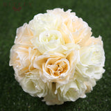 Metal Candle Holders Stand Gold Silver Flowers Vase artificial silk Rose Flower ball Centerpieces Candelabra Wedding Decoration