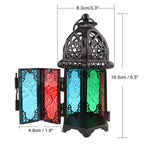 LemonBest Moroccan Candle Holder Lantern Windproof Glass Candlestick Candle Lantern for Christmas Wedding Patty Home Decoration