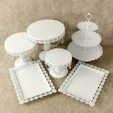 Fashion 6PcsWhite Gold Crystal Cake Stand Cupcake Pan Wedding Dessert Candy Tray Stand Holder Candle Holder Home Party Decor