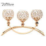 Gold Silver Votive Crystal Candle Holder Arch Bridge Shape 3 Arms Candelabra Lantern Home Wedding New Year Party Dining Decor