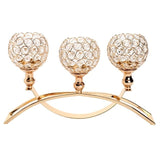 Gold Silver Votive Crystal Candle Holder Arch Bridge Shape 3 Arms Candelabra Lantern Home Wedding New Year Party Dining Decor