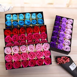 18pcs Scented Soap Rose flower Essential Oil Set with Gift Box romantic Lover Valentine's Day Wedding Gifts Body Bath Flowers