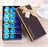 18pcs Scented Soap Rose flower Essential Oil Set with Gift Box romantic Lover Valentine's Day Wedding Gifts Body Bath Flowers