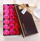 18pcs Scented Soap Rose flower Essential Oil Set with Gift Box romantic Lover Valentine's Day Wedding Gifts Body Bath Flowers