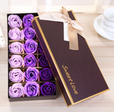 18pcs Scented Soap Rose flower Essential Oil Set with Gift Box romantic Lover Valentine's Day Wedding Gifts Body Bath Flowers
