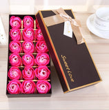 18pcs Scented Soap Rose flower Essential Oil Set with Gift Box romantic Lover Valentine's Day Wedding Gifts Body Bath Flowers