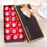 18pcs Scented Soap Rose flower Essential Oil Set with Gift Box romantic Lover Valentine's Day Wedding Gifts Body Bath Flowers