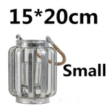 Glass Iron Art Lantern Candle Holder Tea Light Candlestick Glass Iron Art Lantern Crafts Accessories Home Bar Garden Decoration