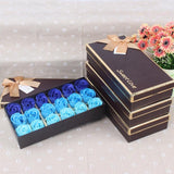 18pcs Scented Soap Rose flower Essential Oil Set with Gift Box romantic Lover Valentine's Day Wedding Gifts Body Bath Flowers