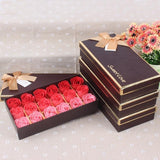 18pcs Scented Soap Rose flower Essential Oil Set with Gift Box romantic Lover Valentine's Day Wedding Gifts Body Bath Flowers