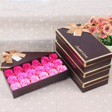 18pcs Scented Soap Rose flower Essential Oil Set with Gift Box romantic Lover Valentine's Day Wedding Gifts Body Bath Flowers