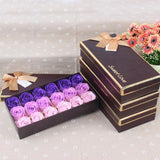 18pcs Scented Soap Rose flower Essential Oil Set with Gift Box romantic Lover Valentine's Day Wedding Gifts Body Bath Flowers