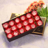 18pcs Scented Soap Rose flower Essential Oil Set with Gift Box romantic Lover Valentine's Day Wedding Gifts Body Bath Flowers