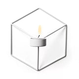 3D Geometric Candlestick Metal Wall Candle Holder Nordic Style Sconce Home Bedroom Restaurant Decor Unique Elegant