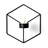 3D Geometric Candlestick Metal Wall Candle Holder Nordic Style Sconce Home Bedroom Restaurant Decor Unique Elegant