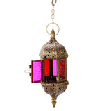 Classic Moroccan Style Tealight Candle Holders Glass Metal Hanging Lantern Candle Stand for Wedding Home Garden Decoration