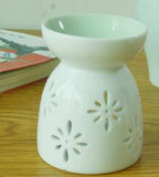 Unglazed Ware White Ceramic Scent Essential Aromatherapy Oil Burner Diffuser Aroma Porcelain Home Candle Oil Incense Burner M $