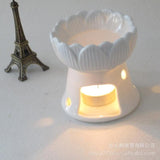 Unglazed Ware White Ceramic Scent Essential Aromatherapy Oil Burner Diffuser Aroma Porcelain Home Candle Oil Incense Burner M $