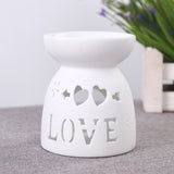 Unglazed Ware White Ceramic Scent Essential Aromatherapy Oil Burner Diffuser Aroma Porcelain Home Candle Oil Incense Burner M $