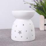 Unglazed Ware White Ceramic Scent Essential Aromatherapy Oil Burner Diffuser Aroma Porcelain Home Candle Oil Incense Burner M $