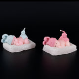 New 1PC Blue Pink Color Baby Dress Full Moon Cake Smoke-Free Flameless Candles For Holiday Wedding Birthday Party Supplies Gift